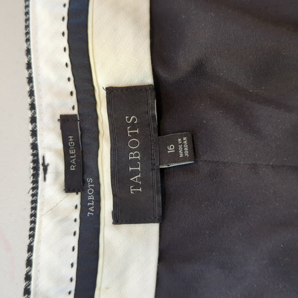 Talbots, Black And White Window Pane Wool Trouser… - image 7